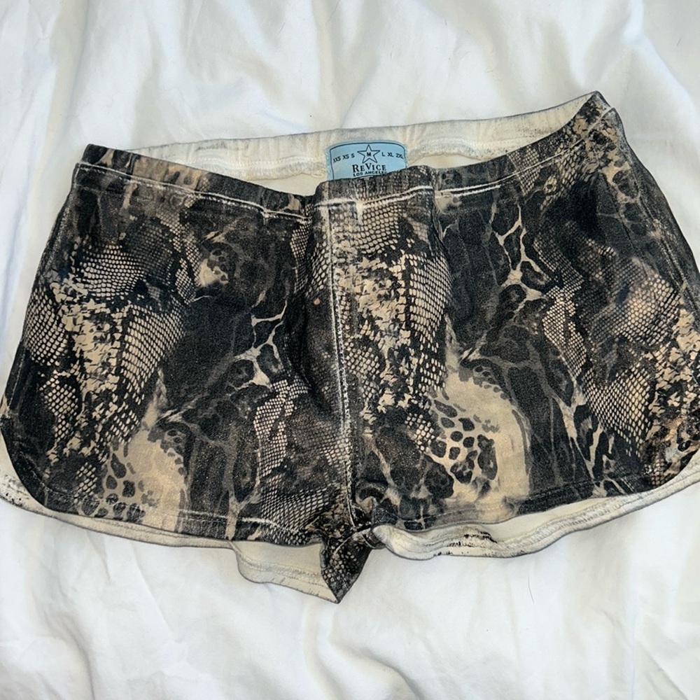 Revice lowrise mini micro shorts snake skin
